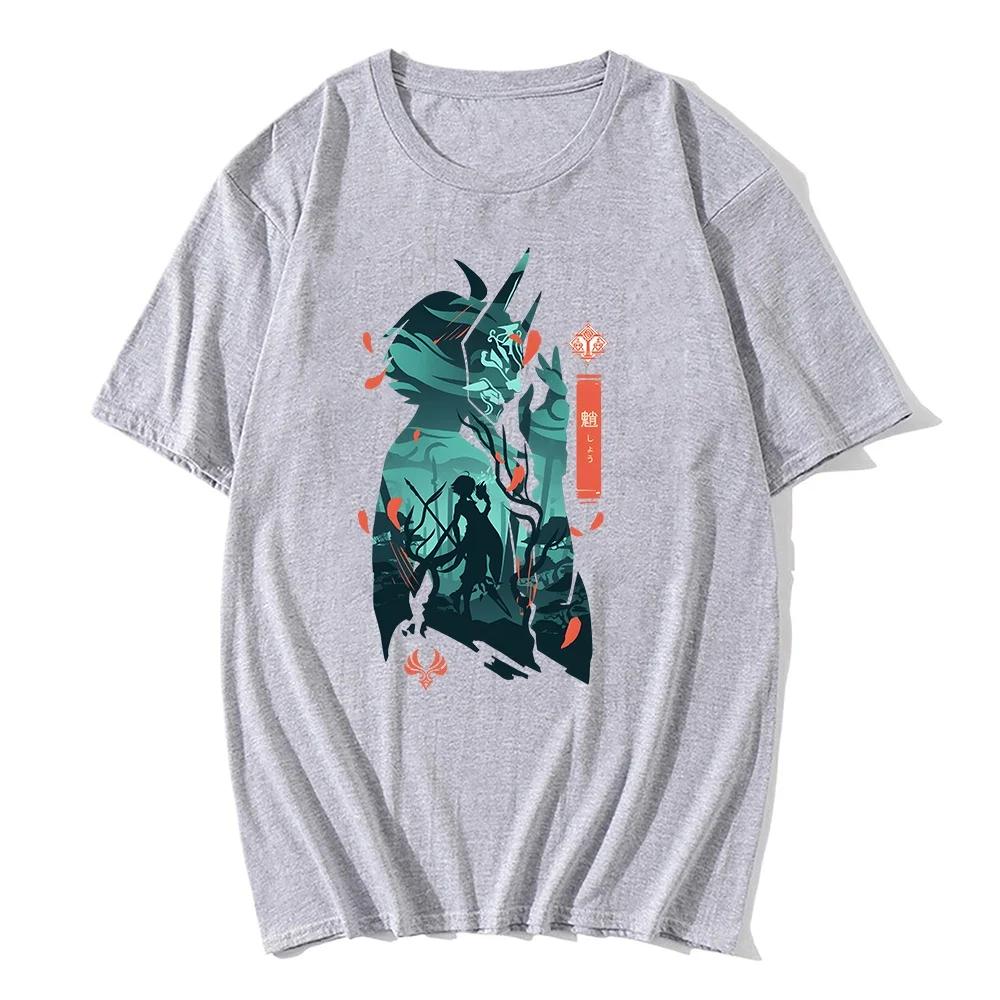 Genshin Impact Printing Tshirts Xiao Venti Print Tee Shirts Hu Tao Zhong Li Graphic T-shirt Kaedehara Kazuha Raiden Shogun Tees