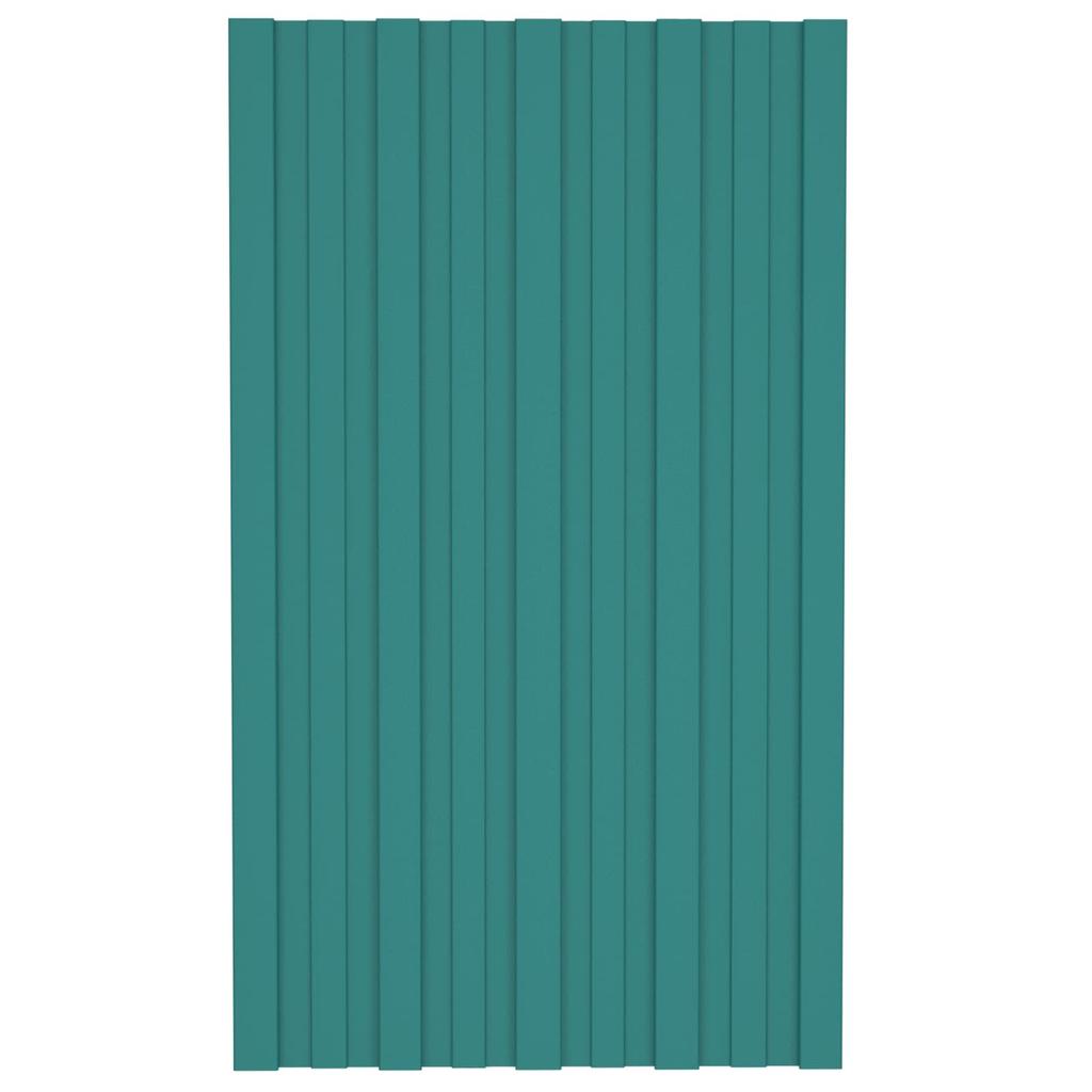 Roof Panel 12 pcs Green 80 x 45 cm Galvanized Steel