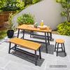 Takasho Mariewood Stool Noir, Natural Eucalyptus Wood, MWF, Flower Stand, Garden Chair, Garden Table, Durable Eucalyptus Wood, MWF-26CCG