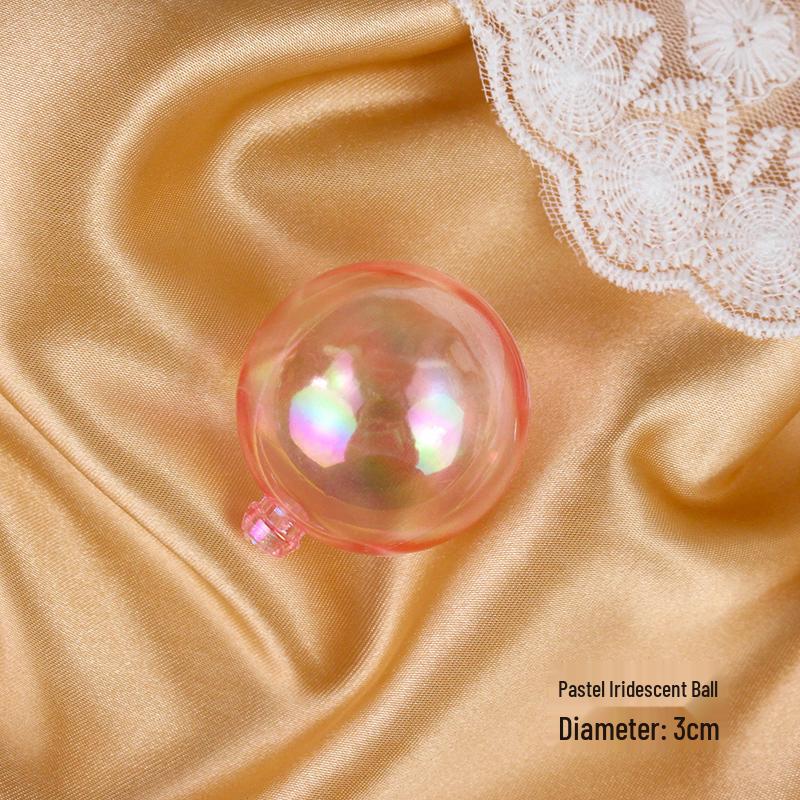 50 Iridescent Bubble Ball Cake Decorations - Colorful and Transparent Birthday Ornaments