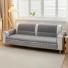 1Pc Waffle Quilting Four Season Anti-Slip Sofa Cover With Snowflake Lace Decor, Couch Seat Cover Blanket Modern Living Room