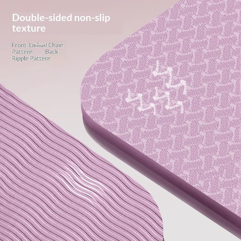 TPE Yoga Mat for Girls, Shock Absorption, Silent Non-slip Floor Mat, Home Thickened Sports, Dance and Fitness