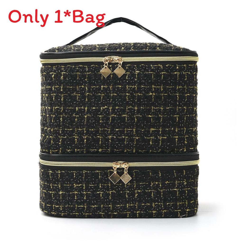 Modern Minimalist Double Layer Large Capacity Makeup Organizer For Travel And Home Use