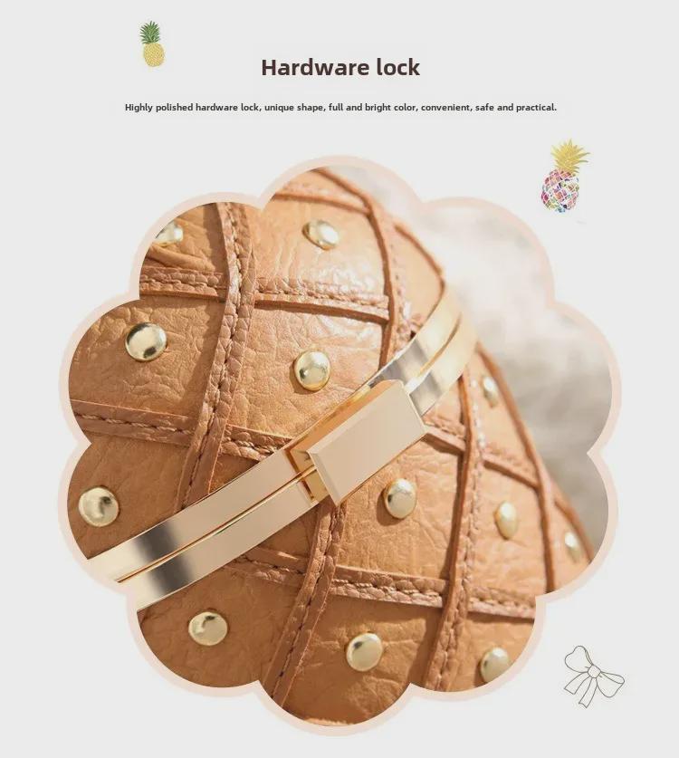 2025 Damska Modna Torba na Ramię w Kształcie Ananasa - Kreatywny i Swobodny Styl Kurierski na Łańcuszku