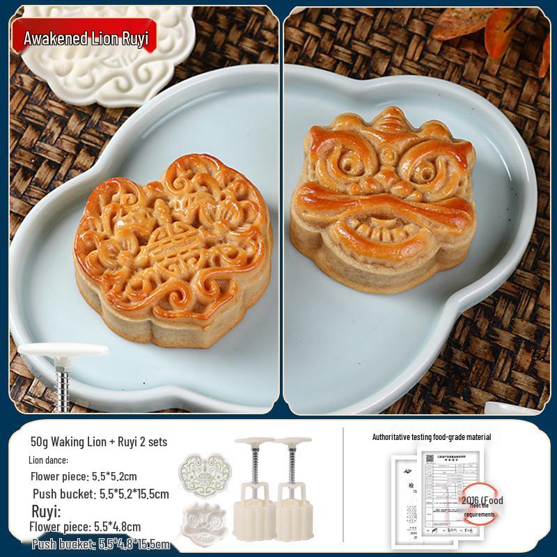 Set di Stampini per Torta Lunare di Metà Autunno: Strumento Manuale per Pressare Pasticcini alla Pelle di Ghiaccio e Fagioli Mung