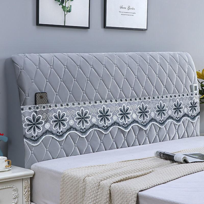 European Style Home Bedside Protector Cover Universal Thicken Bed Head Backrest Dust-proof Cover with Lace Bedroom Decor
