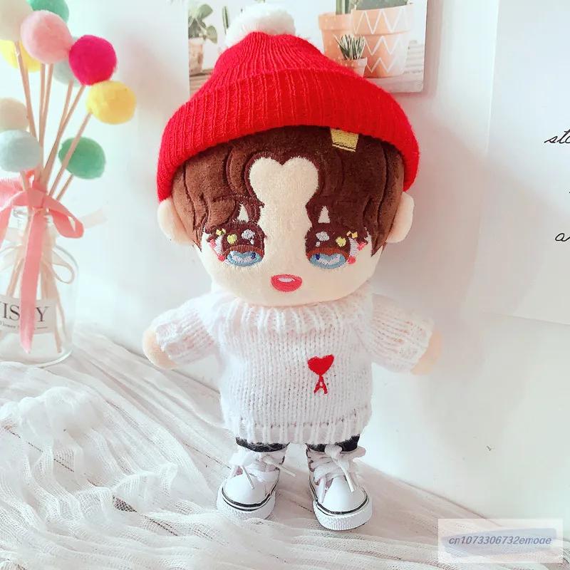 20cm Plush Doll's Clothes Knitted hat animal whale sweater pants Accessories for Korea Kpop EXO Idol Dolls Clothing Fans Gift