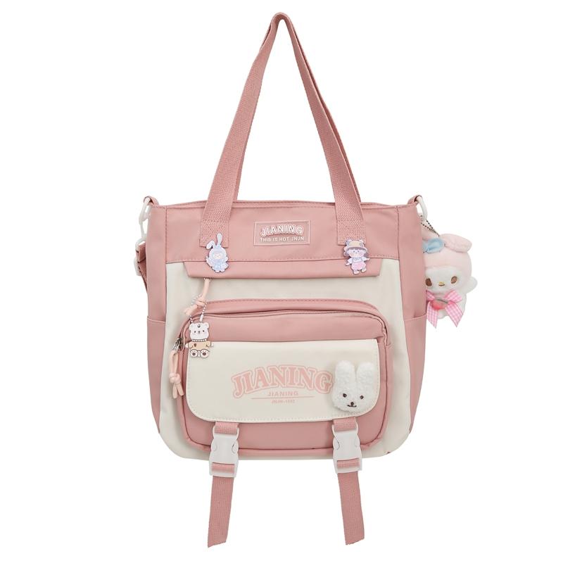 

Школьный рюкзак для девочек, цветной рюкзак с надписью, сумка через плечо Shoulder Bag розовый