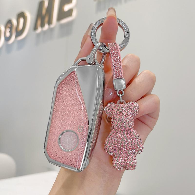 TPU Car Remote Key Cover Case Holder Shell Chain Protector Fob For BMW New 530Li I5 iX1 X1 X5 840I 740Li iX I7 X6 X7 5 7 Series