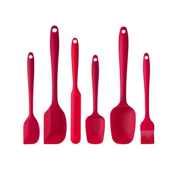 6ks/sada Škrabka na pečení Šestidílná sada Nepřilnavá potravinářská silikonová špachtle na pečení BBQ Vaření Mixování Škrabka Multifunkční