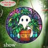 2D Flat Acrylic Halloween Ghost Pendant for Windowsills, Porches, Courtyards, Gardens, Offices, Bars, Coffee Shops, Farmhouses and Room Decorations