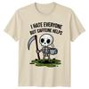 I Hate Everyone But Caffeine TShirt Skeleton Coffee Birthday Gift For Him Her