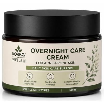 KOREAV Über Nacht Pflegecreme Für Akneanfällige Haut | Leichte Nachtcreme 50ml