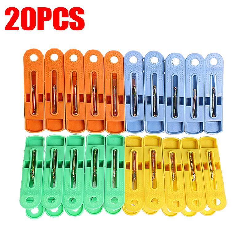 

20/120Pcs Windproof Plastic Clip Multi Functional for Clothes, Socks Underwear Bed Sheets Anti Slip Fixation Home Clothespins