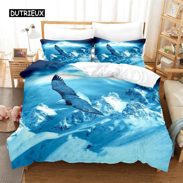 Blue Sky Eagle Queen Bedding Set Duvet Cover Set Bedding Digital Printing Bed Linen King Size Duvet Cover Set Bedding Set