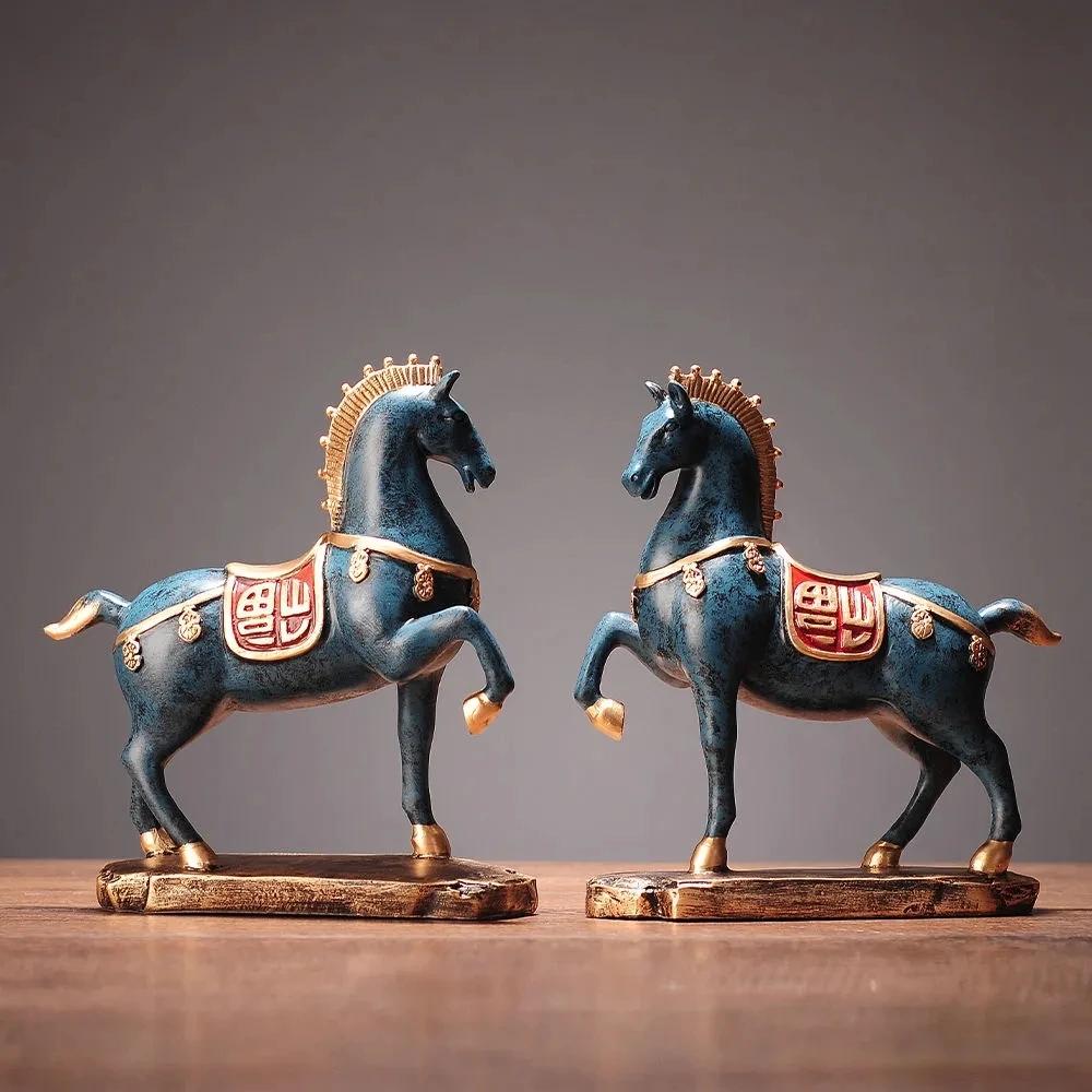 Horse Success Feng Shui Horse Ornaments Get rich Lucky Blessing Living Room Display Housewarming Gifts TV Cabinet Decorations