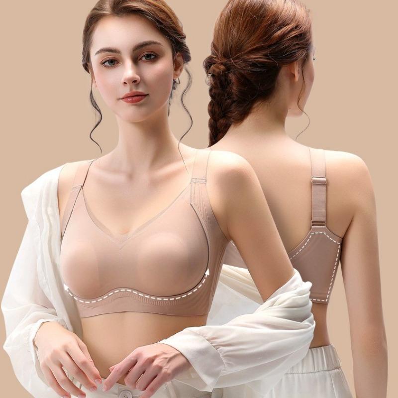 Big Breasts Look Small Nude and Comfortable Bra Seamless No-rims Breast-locking and Fat-locking Underwear
