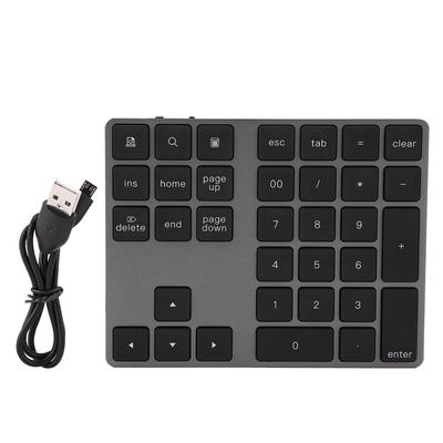 Schwarzer Mini-Ziffernblock mit 34 Tasten, kabellose Bluetooth-Zifferntastatur für Apple PC