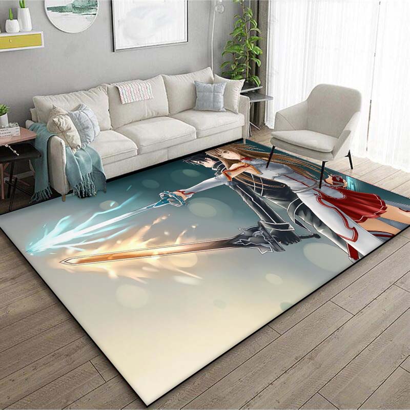Anime S-Sword Art Online Printed Floor Mat Carpet 15 Sizes Living Room Bedroom Bedside Window Sill Bathroom Floor Mat Home Decor