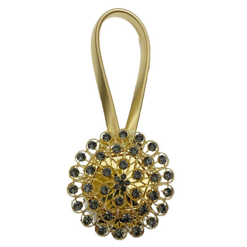 

Yukejia European Style Flower Magnet Curtain Tieback, No Punching, Installation-Free, Customizable Colors.