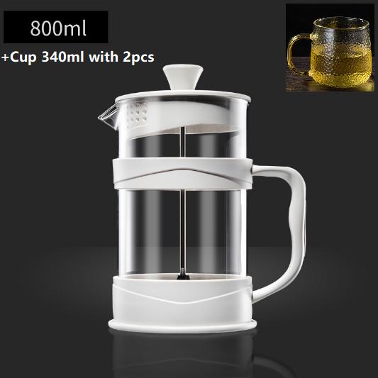 Káva Plastový French Press Home Vysokokapacitní francouzský ruční lis Filtrační konvice Konvice na studené vaření Multifunkční čajník