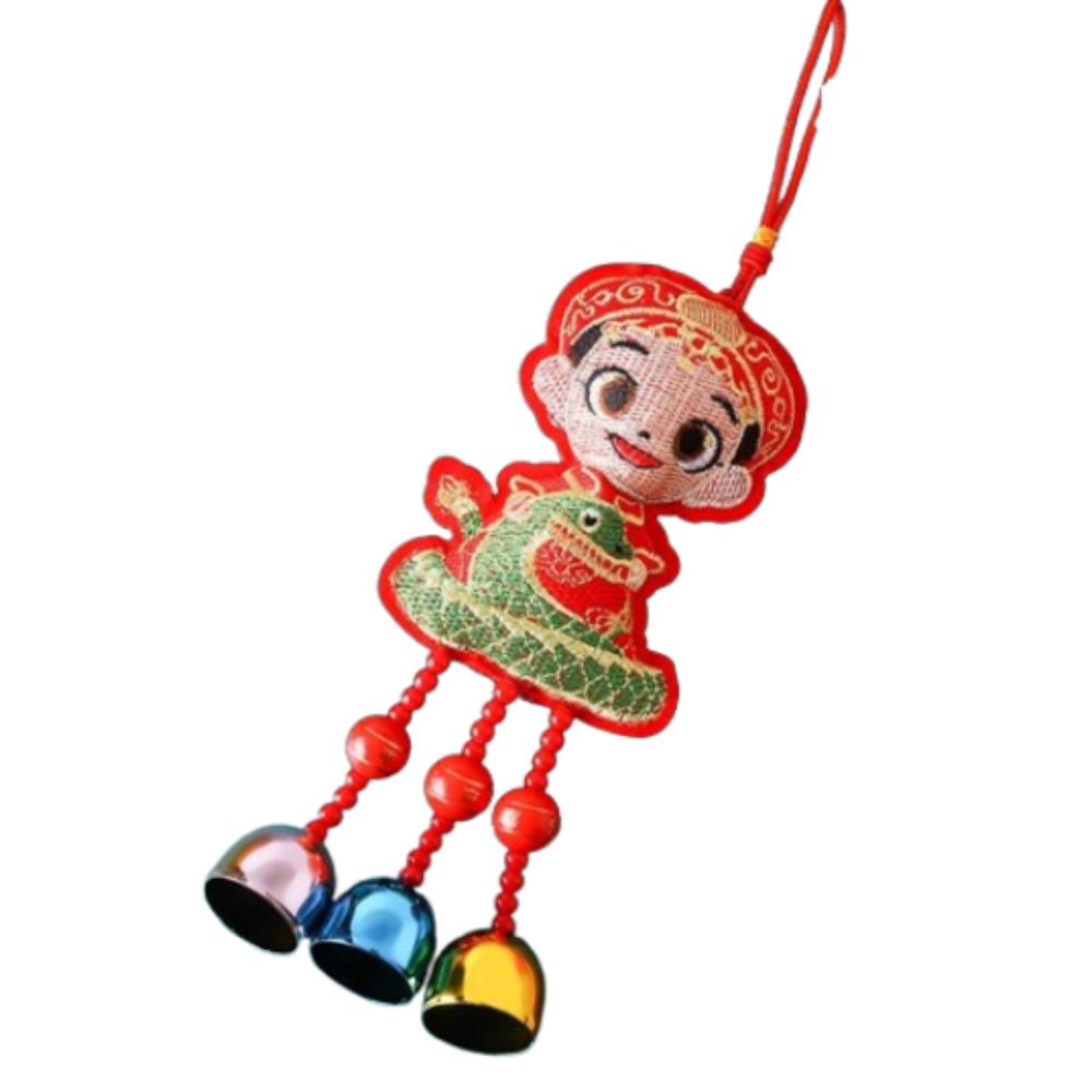 Traditional Embroidery Snake Wind Chimes Hanging New Year Pendants  New Year Decoration
