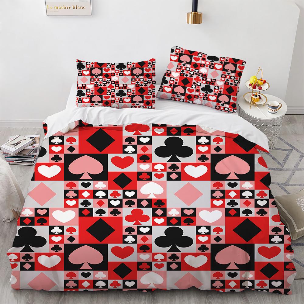 Пододеяльник Покер Набор Карта Огонь Покерная Игра Декор Полиэстер Набор Пододеяльника — фото 8