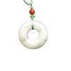 Tianshan Jade Gold Thread Ring Pendant Necklace - Unisex Donut Design