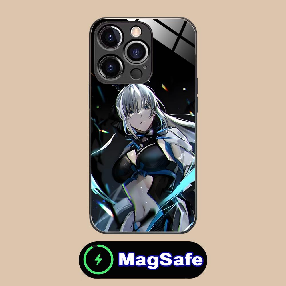 Anime FGO Morgan Phone Case for iPhone 17 16 15 14 13 12 11 Air Pro Max Plus Mini MagSafe Glass Colorful Cover Cover Smartphone