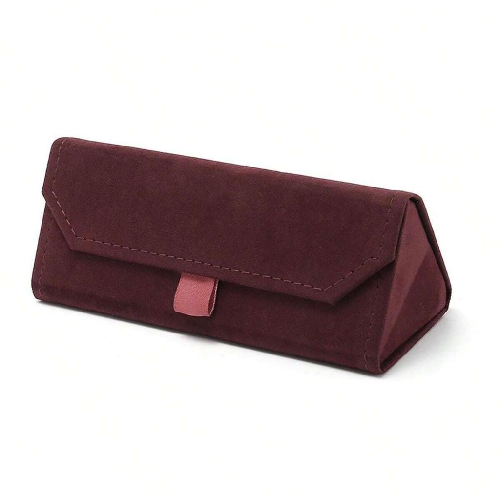 1 Stück Samt Dreieck Faltbrillen Damen Etui Elegantes Sonnenbrillen Etui Geldbörse Hart Männer Weich Elegante Lesebrillen Box Brillen