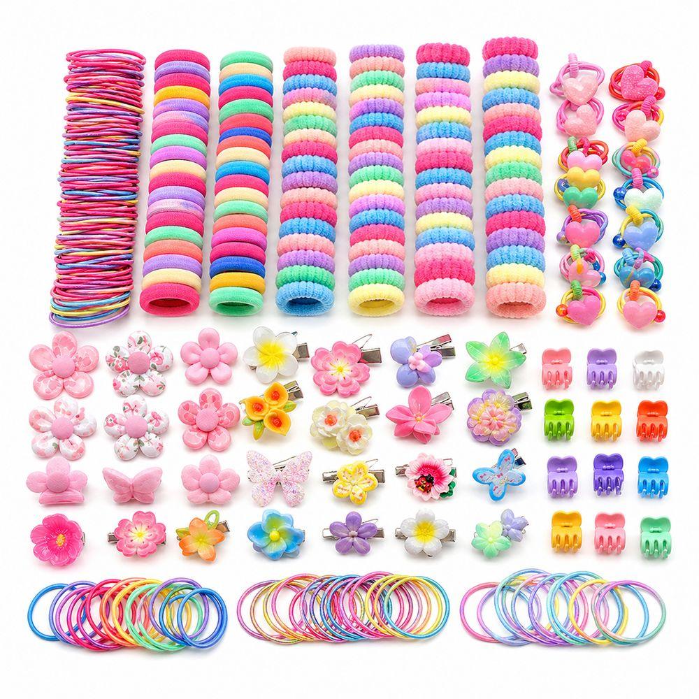 155/577Pcs Colorful Girls Hair Bands No Hurt Hair Hair Clips Kids Hair Accessories Girls Children