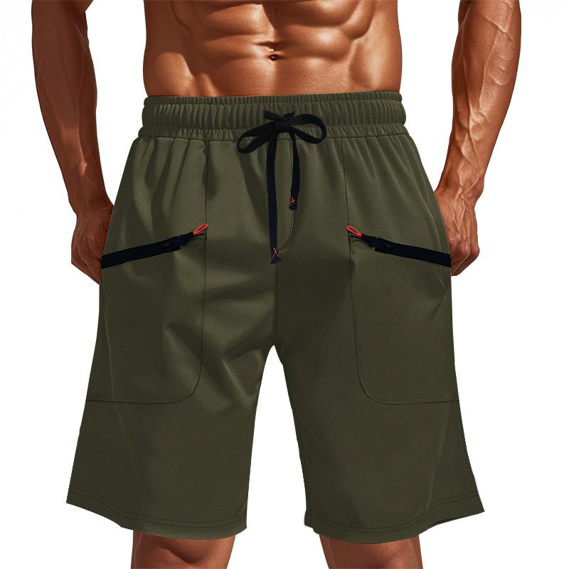 Herren Schnelltrocknende Leichte Wander-Shorts mit Reißverschlusstaschen - Feuchtigkeitstransportierende Gym Lauf-Outdoor-Sport-Shorts
