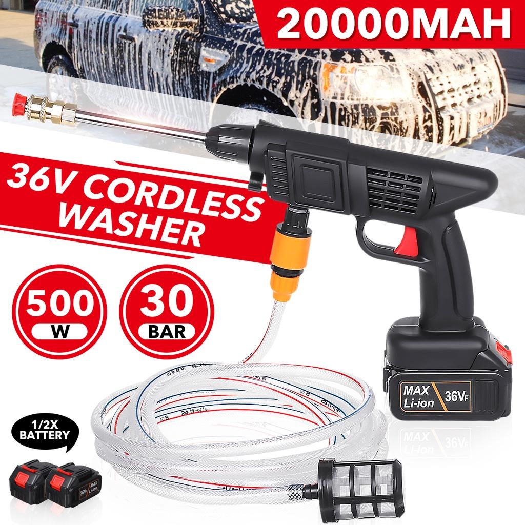 20000mAh Cordless High Pressure Washer Electric Car Wash Protable Parkside Water Guns For 1/2PCS Lithium Battery 500W 36V