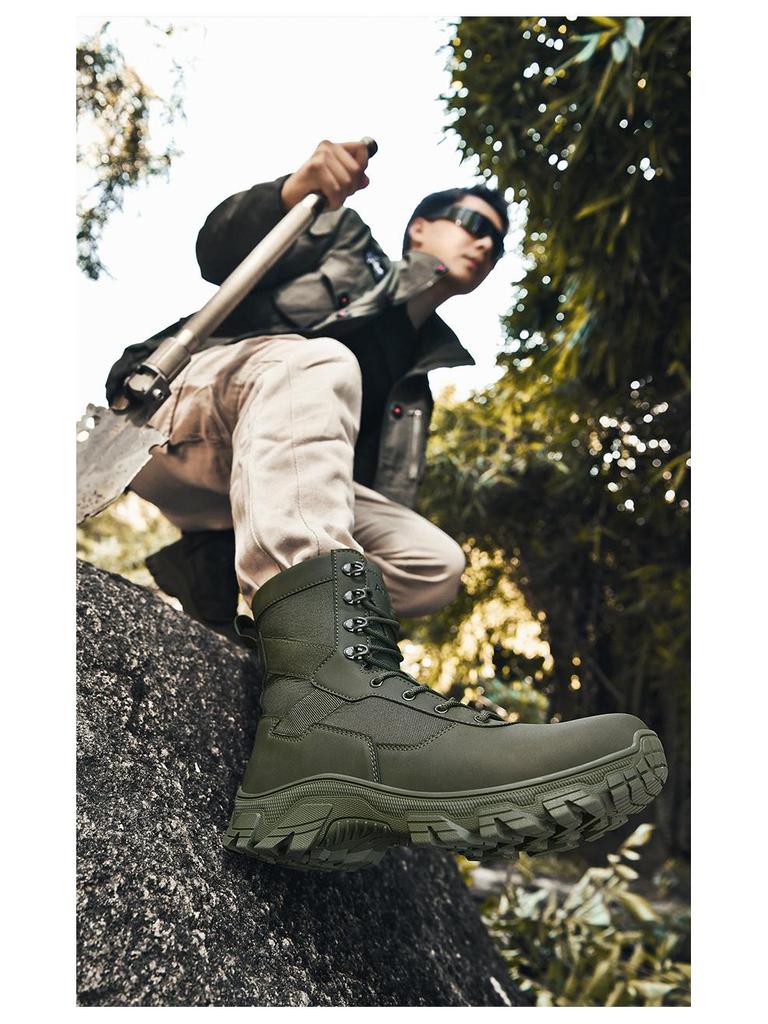 Men's Tactical Combat Desert Hiking Boots – High-Top Military Outdoor Footwear