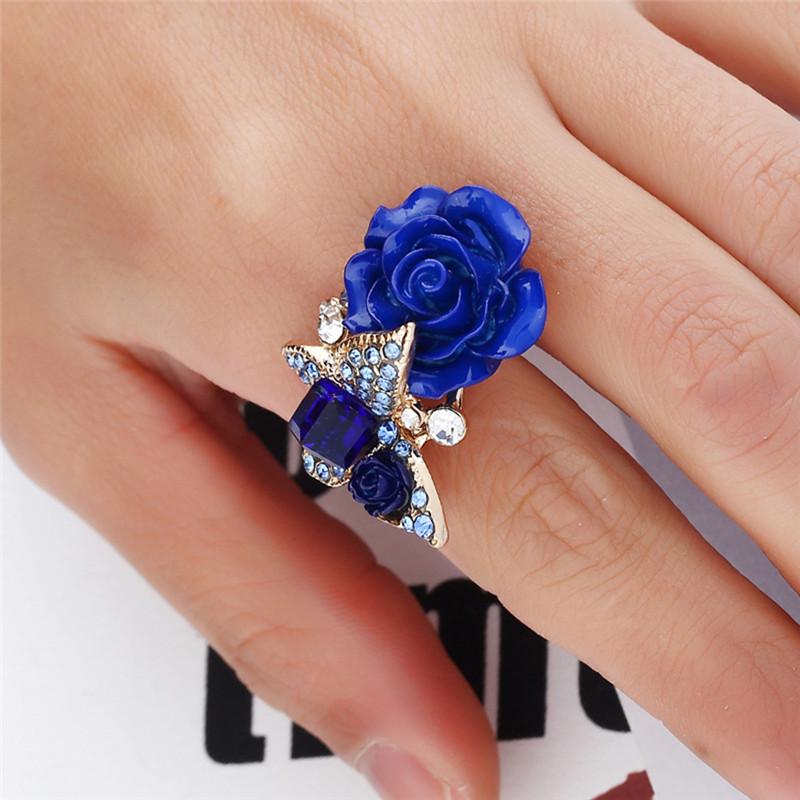 Adjustable Rose Butterfly Finger Ring Ring Engagement Jewelry
