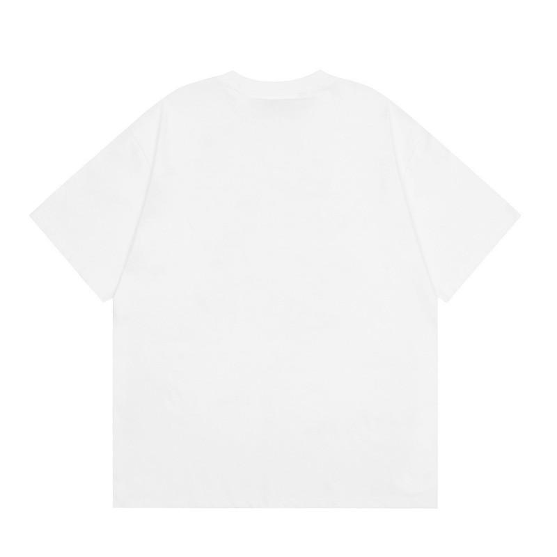 CDG Play T-Shirt Men Relaxed Fit Short Sleeve Round Neck Casual Top Geometric Heart Print Cotton Tee
