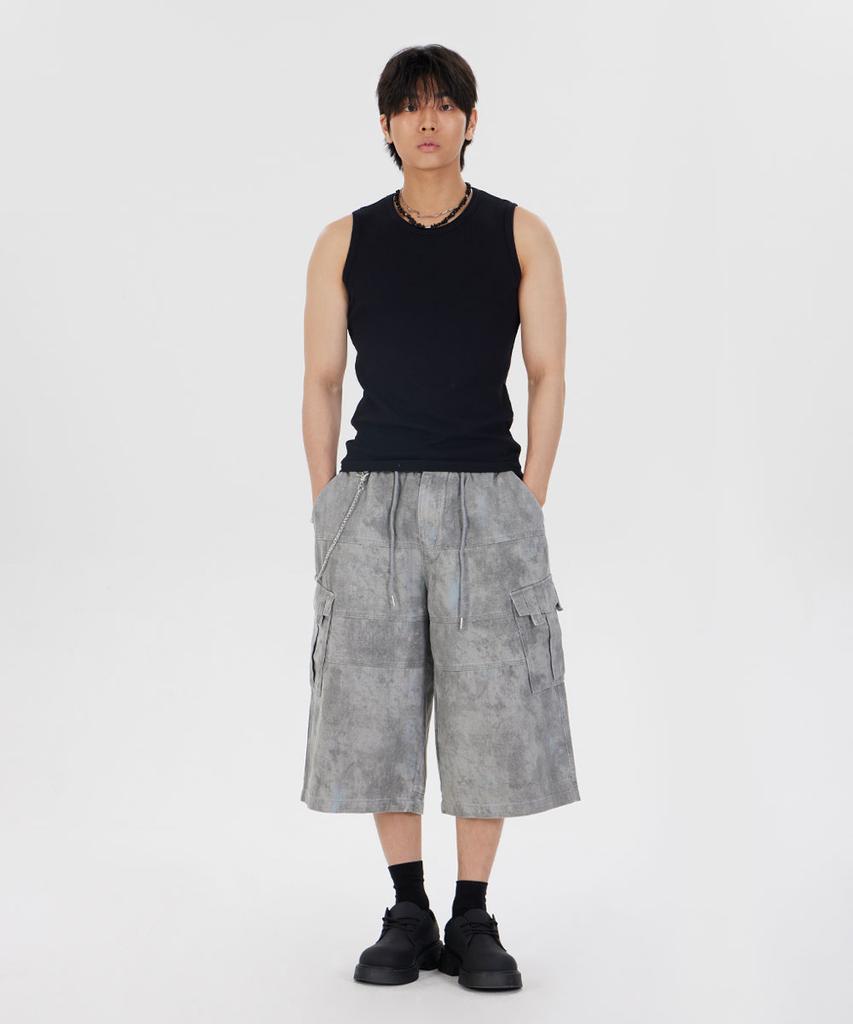 MAKEITTO Dusty Cargo Bermuda Pants_Gray