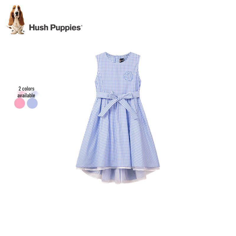 Hush Puppies Girls Summer Plaid Mesh Princess Dress 140