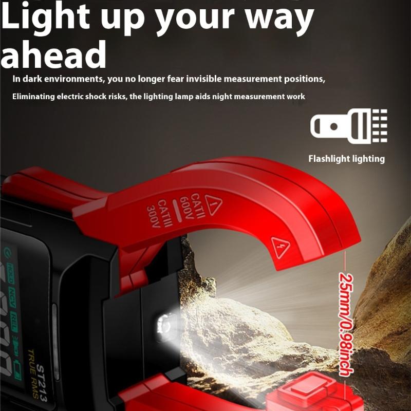 Professional Digital Clamp Meter 6000Counts Double Display Voltages Tester NonContact Voltages Sensors Builts In Flashlights