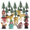 Winter Wonderland Festive White Tail Deer Gnome Family Christmas Tree Figurine Set For Cheer Holiday