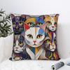 Geometric Cat Pillow Case Soft Pillow Cover Retro Trendy Pillowcases For Couch Sofa Bedroom