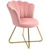 Velvet-Feel Lotus Petal Accent Chair - Pink