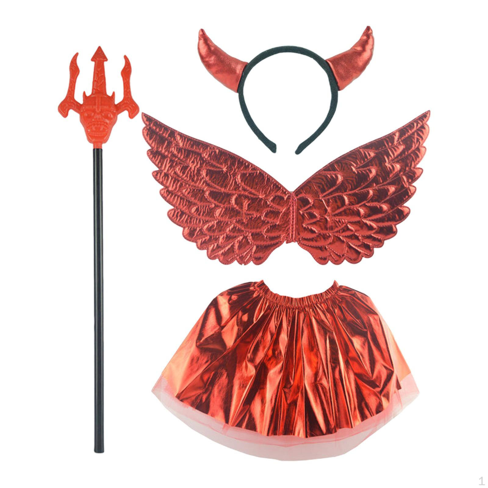 

Halloween Devil Costume for Kids Tutu Skirts Cosplay Imaginative Play Girls Decoration