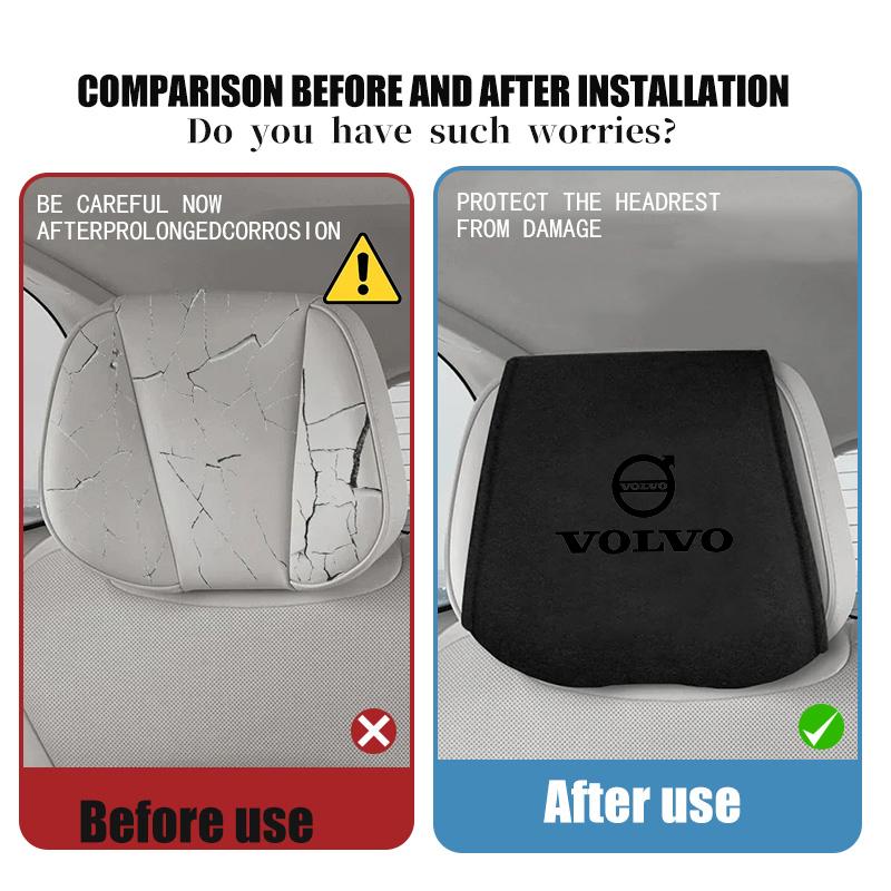 Car Logo Headrest Cover Seat Head Pillow Neck Headrest Stying For Volvo V60 V90 S60 S80 S90 C30 XC40 XC60 XC70 XC90 V40