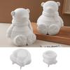 Bear Statue Resin Jar Molds Candle Cup Silicone Mould with Lid for Making Candle Container Chocolate Holiday Decoration