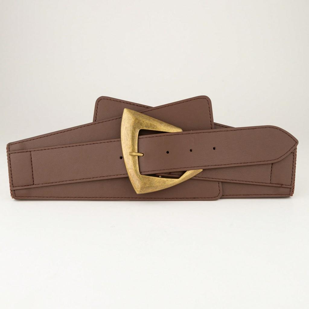 Fashion elastic waistband, women's black retro decorative belt with dress, coat, sweater, shirt, wide waistband