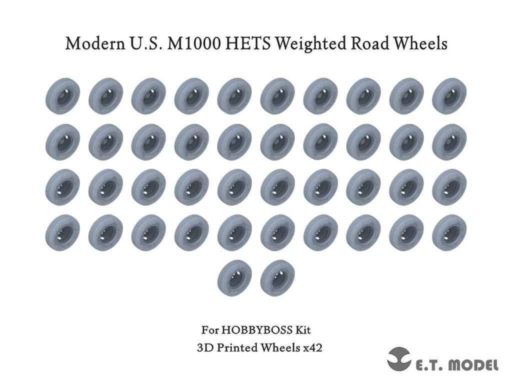 ET Model Scale Modern American M1000 Heavy Equipment Transporter with Tire Set Hobby Plastic Model Parts 1/35 Weight-Deforming (for Boss) P35-171