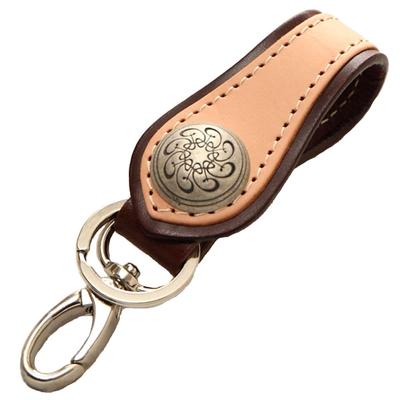 DEGNER K-18 Barevný klíčenka, Japonský vzor, Kůže, Motocykl, Pravá kůže, Pro motocykly, Tmavě hnědá/Hnědá, Hnědá