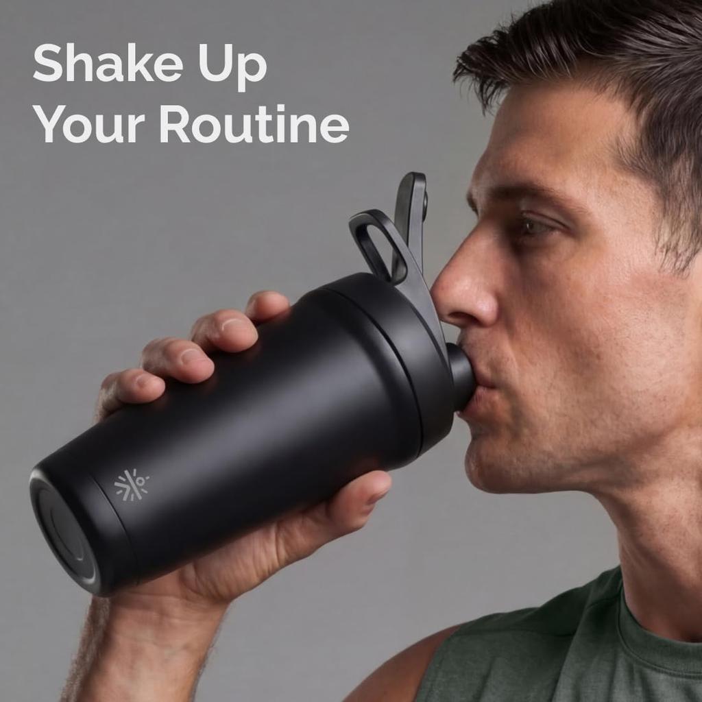 CULT Steel Shaker with Bottom Opener 700ml | Leakproof Shaker for Gym & Protein Shaker Bottle | Stainless Steel Gym Shaker Bottle for Men & Women &