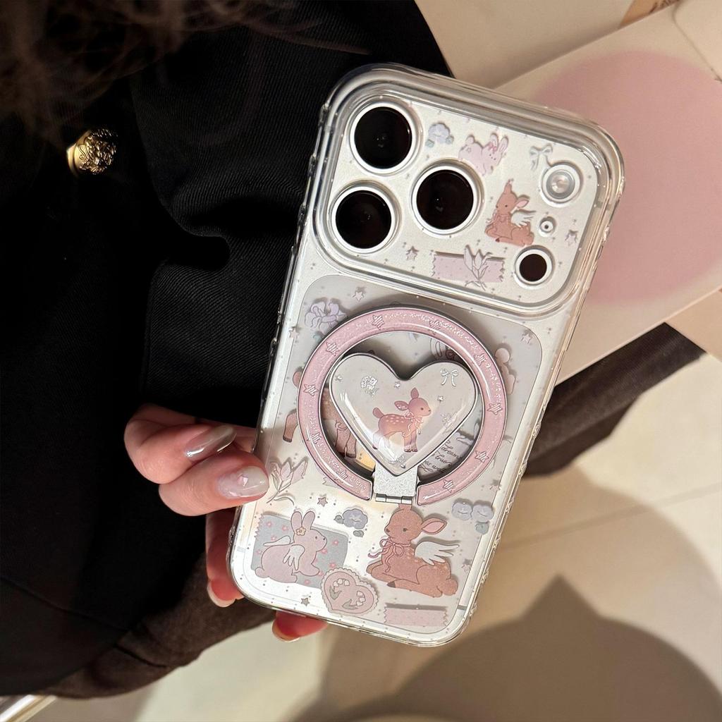 Coque de téléphone magnétique mignonne de poney pour iPhone 16, iPhone 17 et iPhone 17 Pro Max